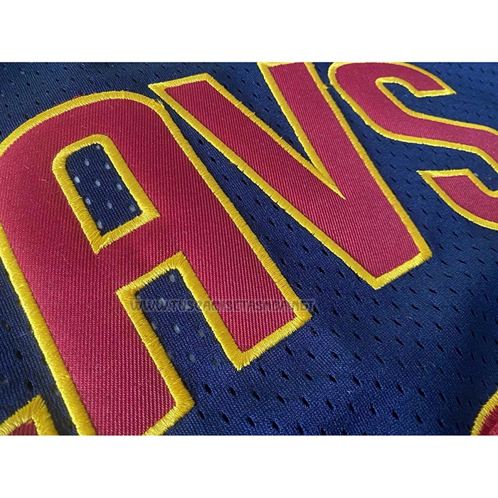 Camiseta LeBron James NO 23 Cleveland Cavaliers Mitchell & Ness 2015-16 Azul